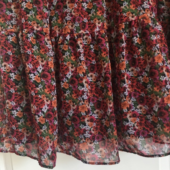 BCBGeneration square neck back drawstring lined babydoll chiffon dress size 6 - Picture 4 of 12